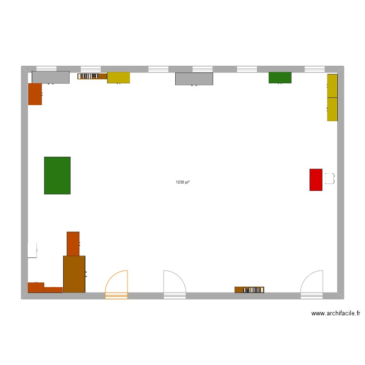 oli. Plan de 1 pièce et 115 m2