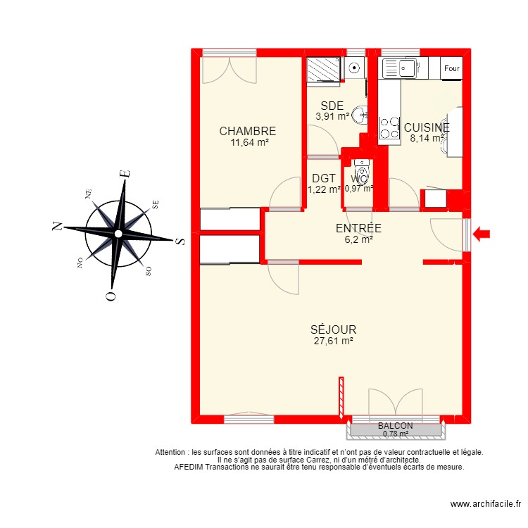 BI 22975 - . Plan de 16 pièces et 71 m2