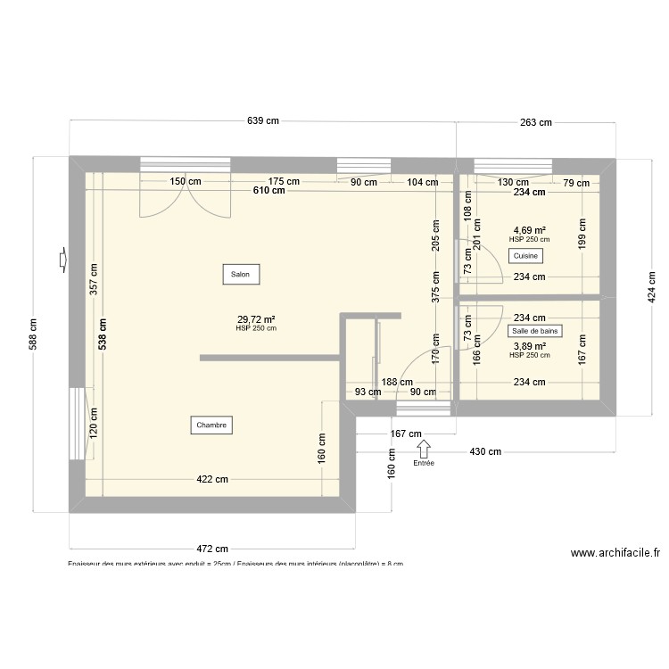 WWW. Plan de 3 pièces et 38 m2