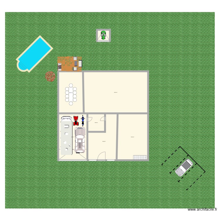 Maison. Plan de 7 pièces et 283 m2