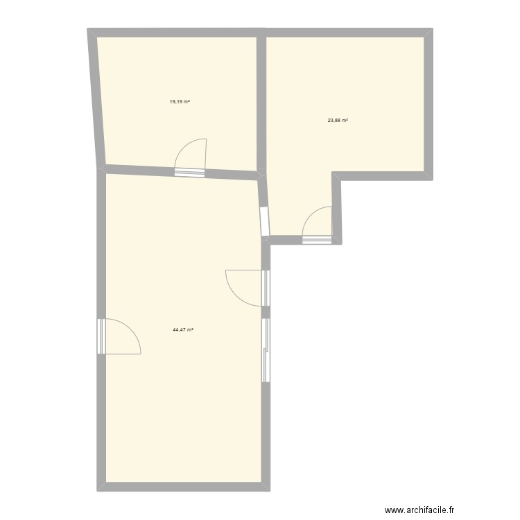 Raymonde. Plan de 3 pièces et 88 m2