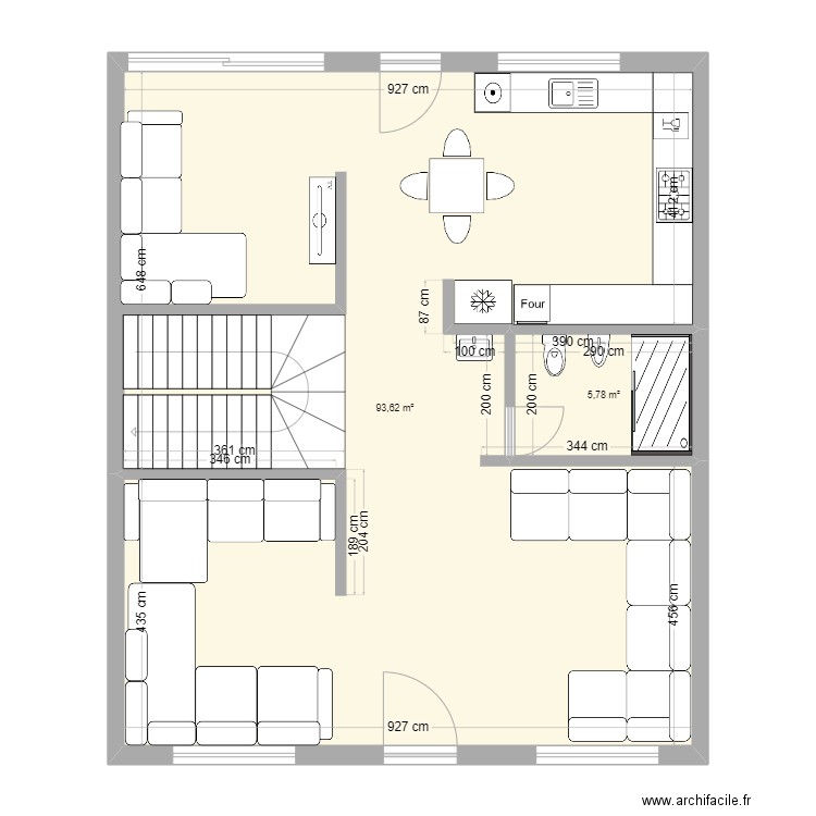 YAQOUB TAHIRI. Plan de 2 pièces et 99 m2