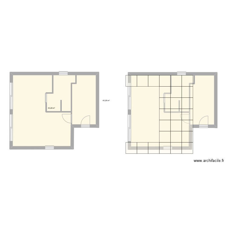 LATHOUD. Plan de 2 pièces et 87 m2