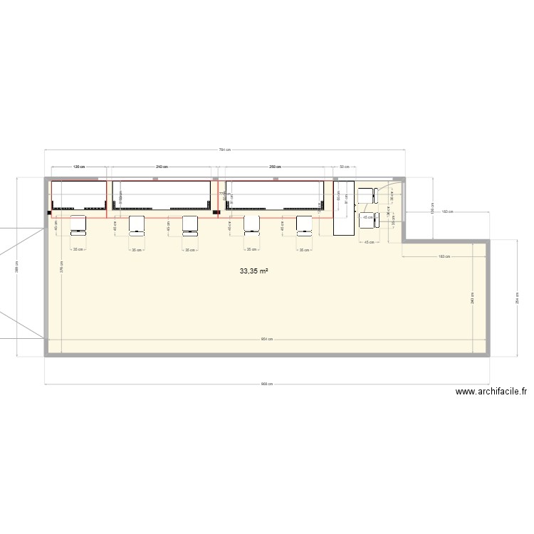 Garage Vitrail V2. Plan de 1 pièce et 33 m2