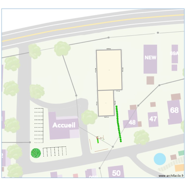 GRANGE CAMPING. Plan de 2 pièces et 494 m2