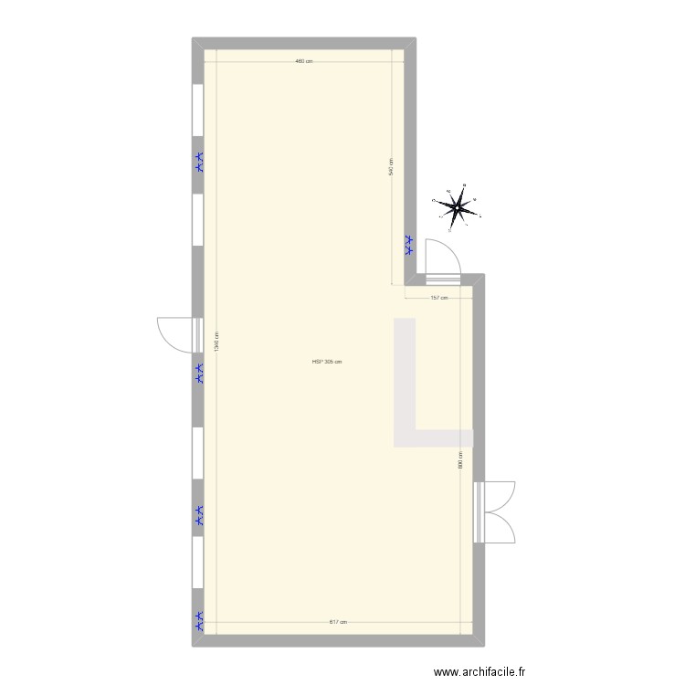 AF479 - Salle Shalom. Plan de 1 pièce et 74 m2