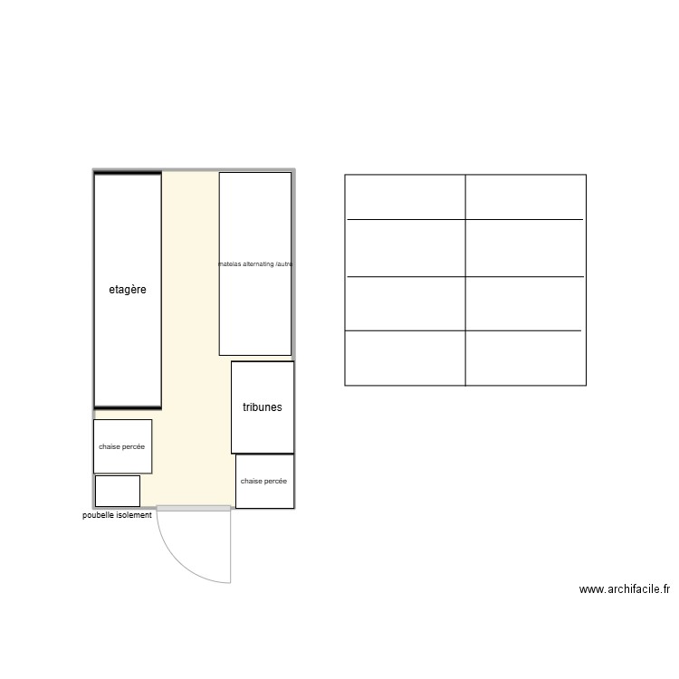 med 3 réserve du fond. Plan de 1 pièce et 8 m2