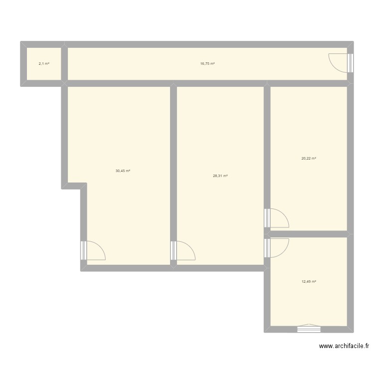 Chateau. Plan de 6 pièces et 110 m2