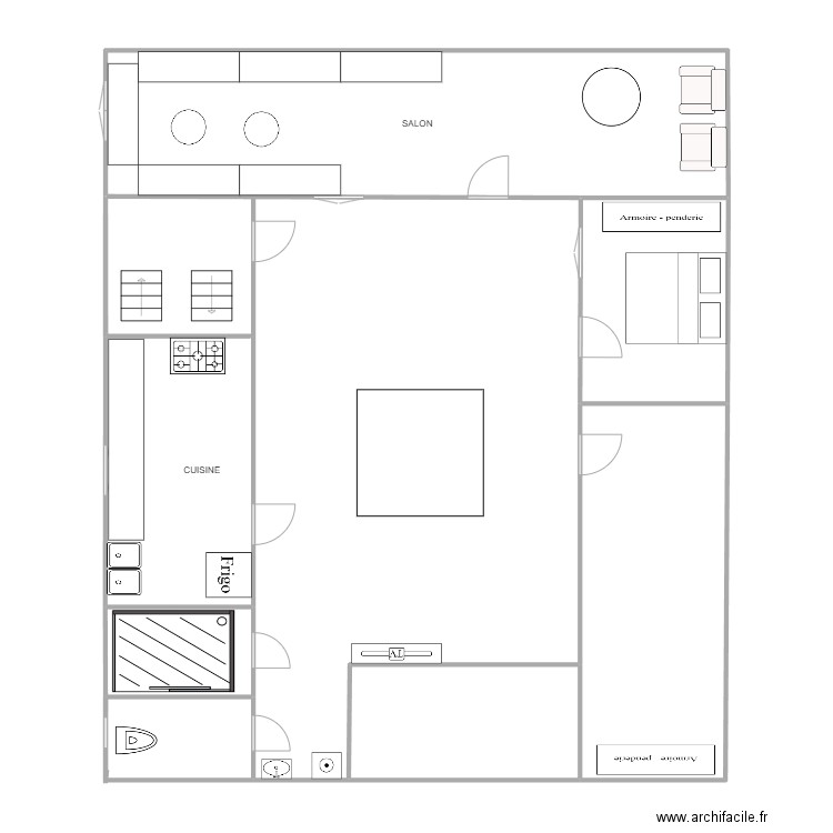 Berkane_R1. Plan de 7 pièces et 173 m2