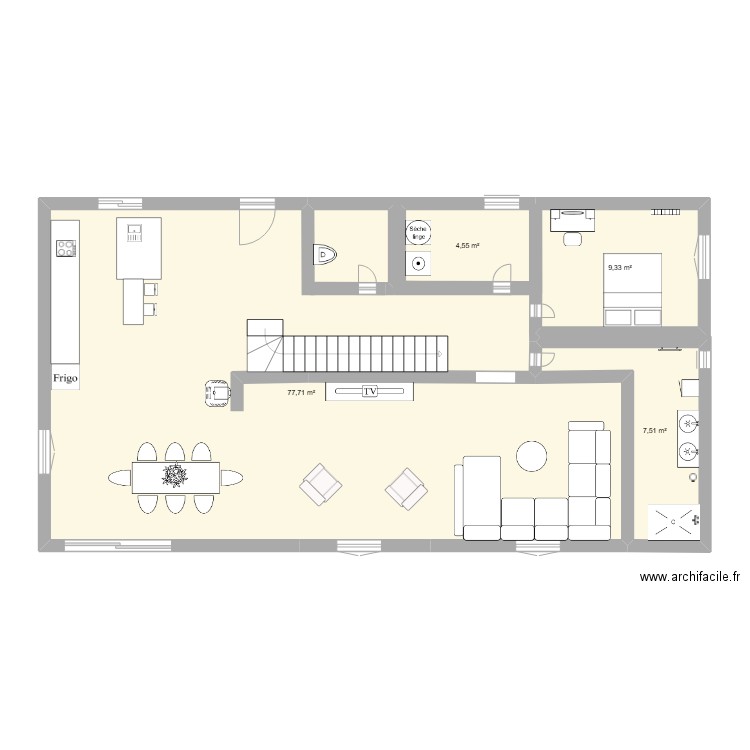 maison. Plan de 4 pièces et 100 m2