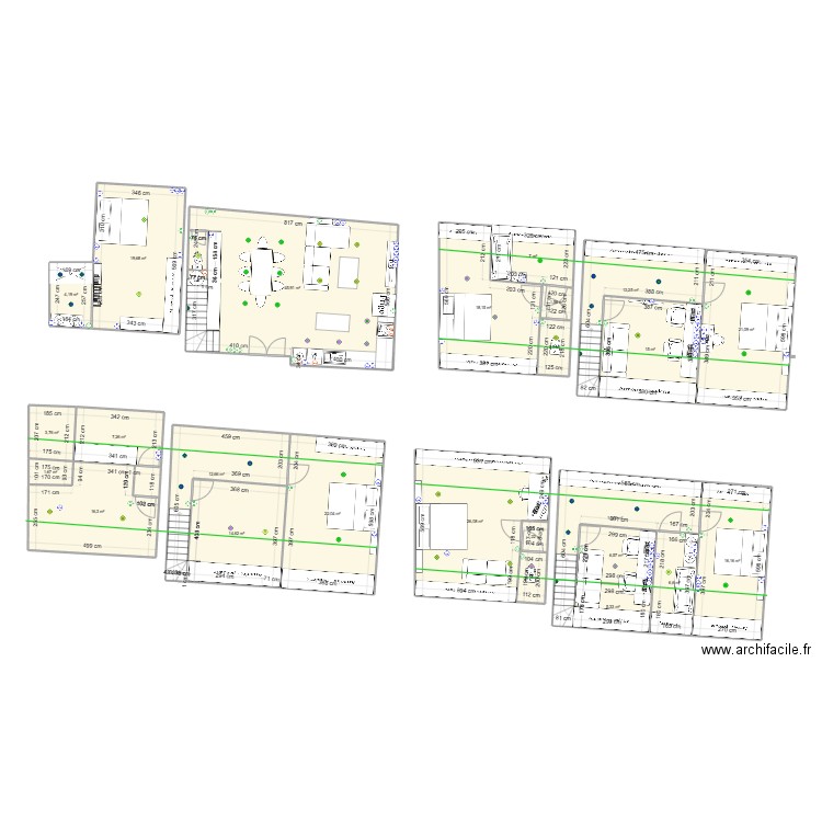 meuble + electricité plus. Plan de 25 pièces et 306 m2