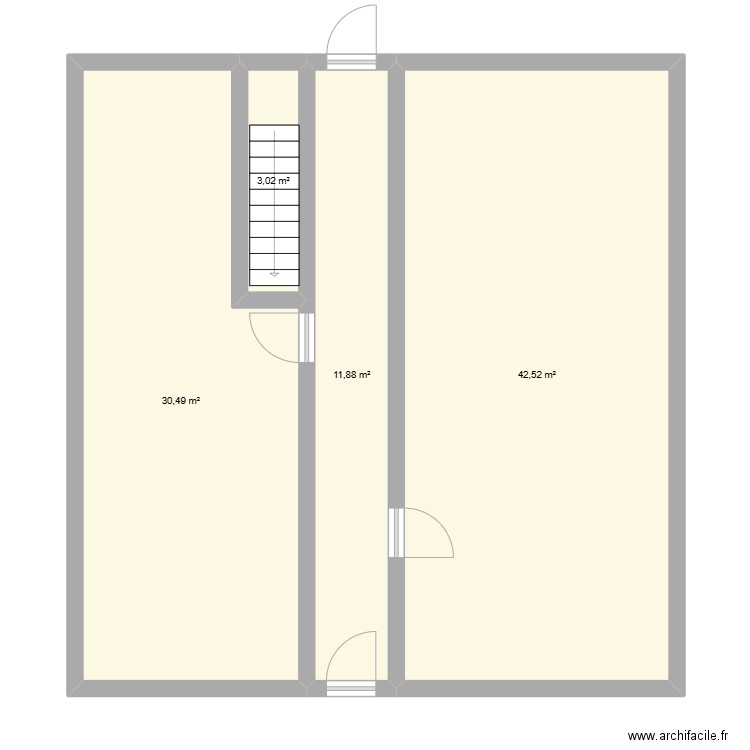 test rdc. Plan de 4 pièces et 88 m2