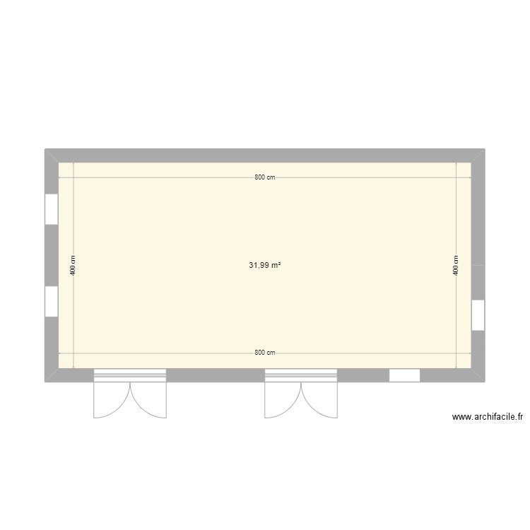 Ecole. Plan de 1 pièce et 32 m2