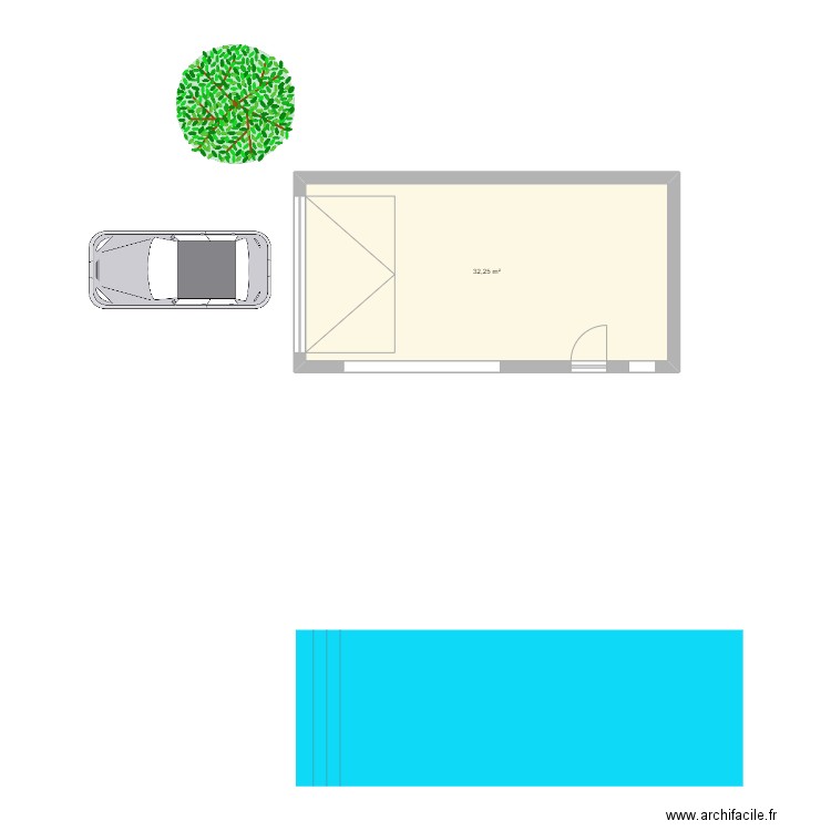 GARAGE TREGUNC. Plan de 1 pièce et 32 m2