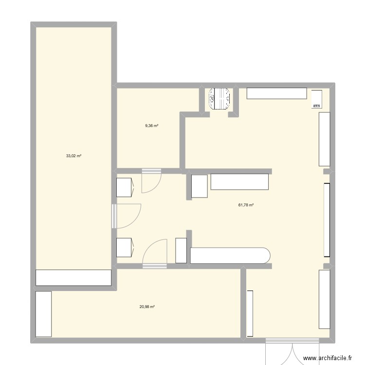 Garage. Plan de 4 pièces et 125 m2