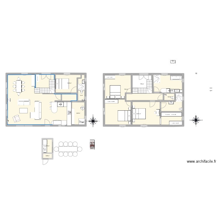 12/8 rdc 1 er etage  96m2. Plan de 11 pièces et 167 m2