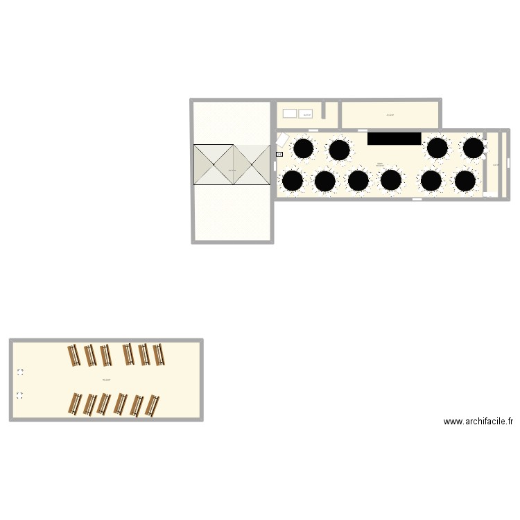 mariage. Plan de 6 pièces et 350 m2