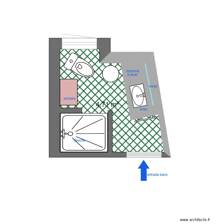 BANO UJUE . Plan de 1 pièce et 5 m2