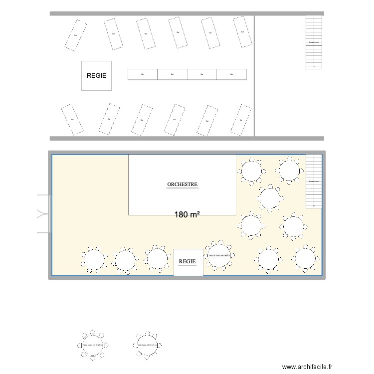 Mariage V4. Plan de 1 pièce et 180 m2