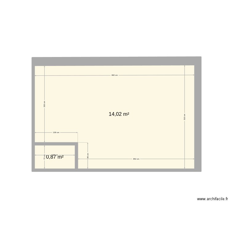 Suite Parentale. Plan de 2 pièces et 15 m2