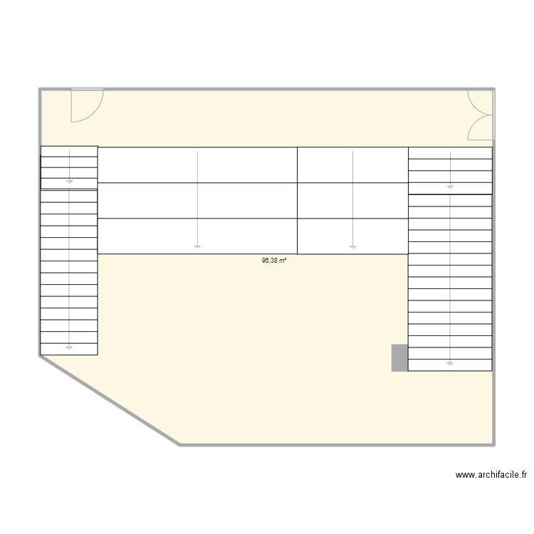 amphi vert. Plan de 1 pièce et 96 m2