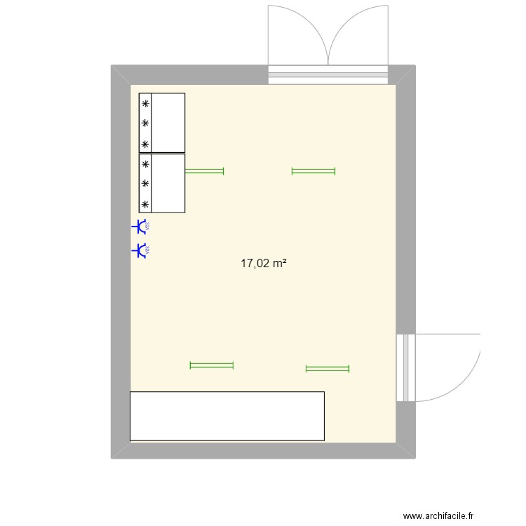 patrick. Plan de 1 pièce et 17 m2