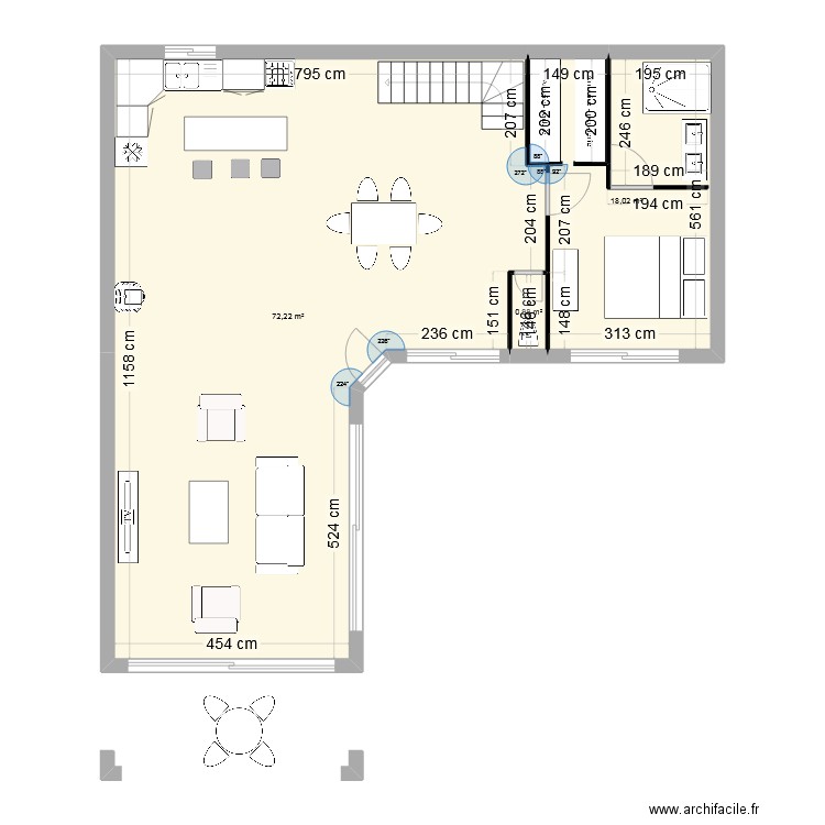 CASA BELLA. Plan de 3 pièces et 91 m2