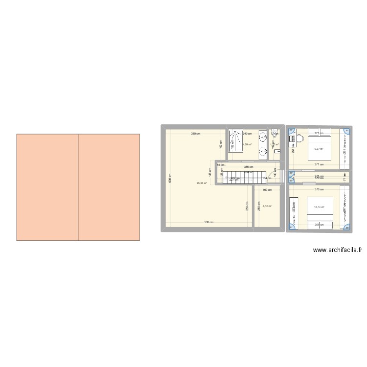 sacouman. Plan de 8 pièces et 63 m2