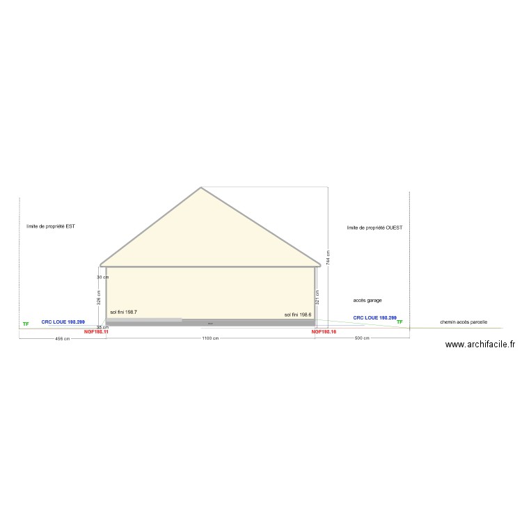 45C façade NORD. Plan de 4 pièces et 59 m2