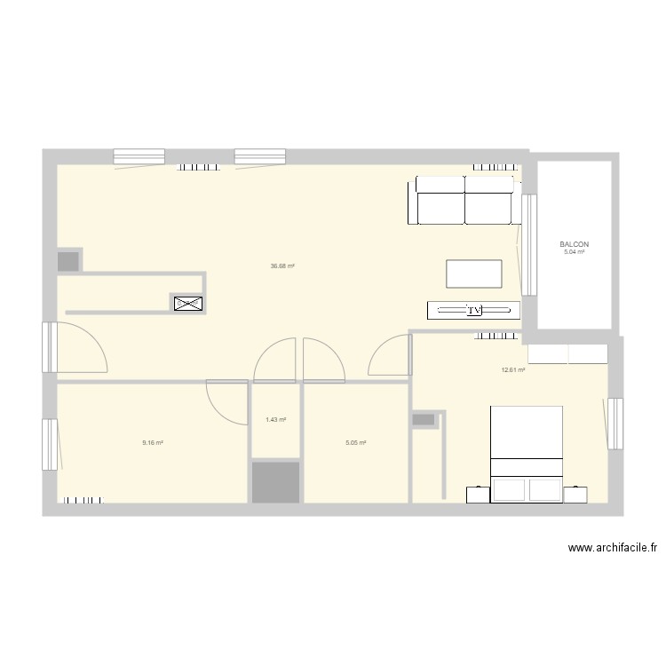 MON APPARTEMENT. Plan de 10 pièces et 71 m2