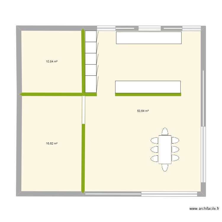 Projet Vaux. Plan de 3 pièces et 81 m2