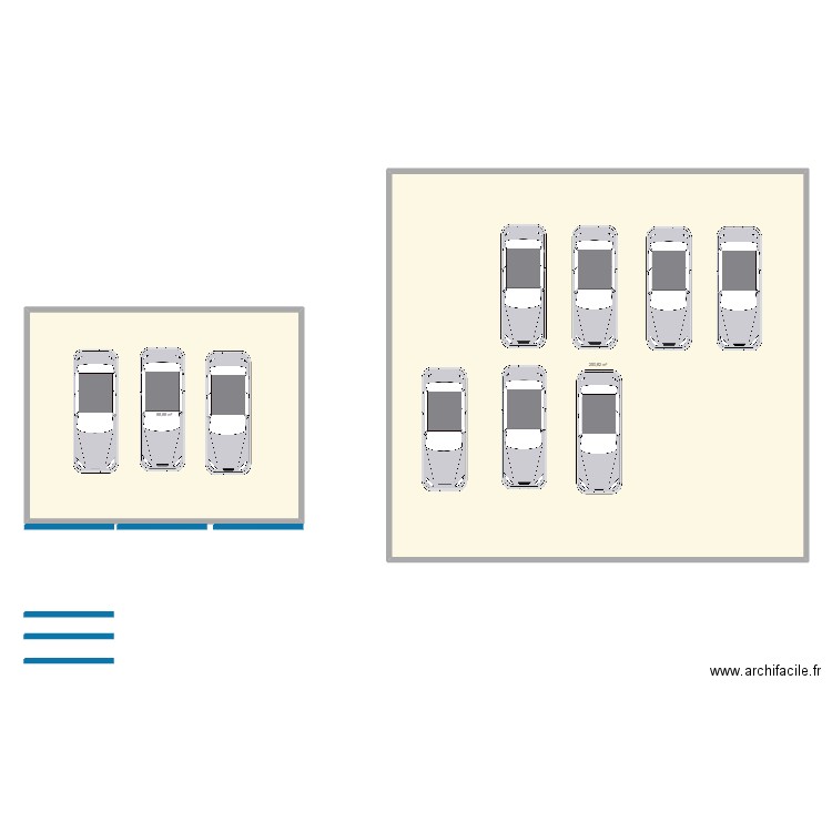 Tesla. Plan de 2 pièces et 340 m2