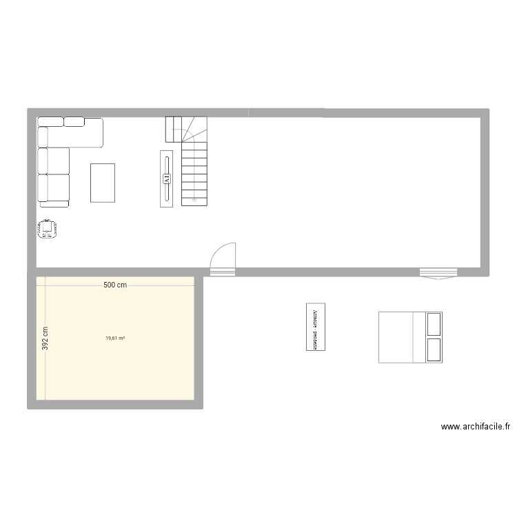 Lesdain. Plan de 1 pièce et 20 m2