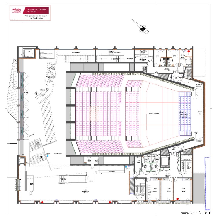 Auditorium 1er espace détente et hall. Plan de 0 pièce et 0 m2