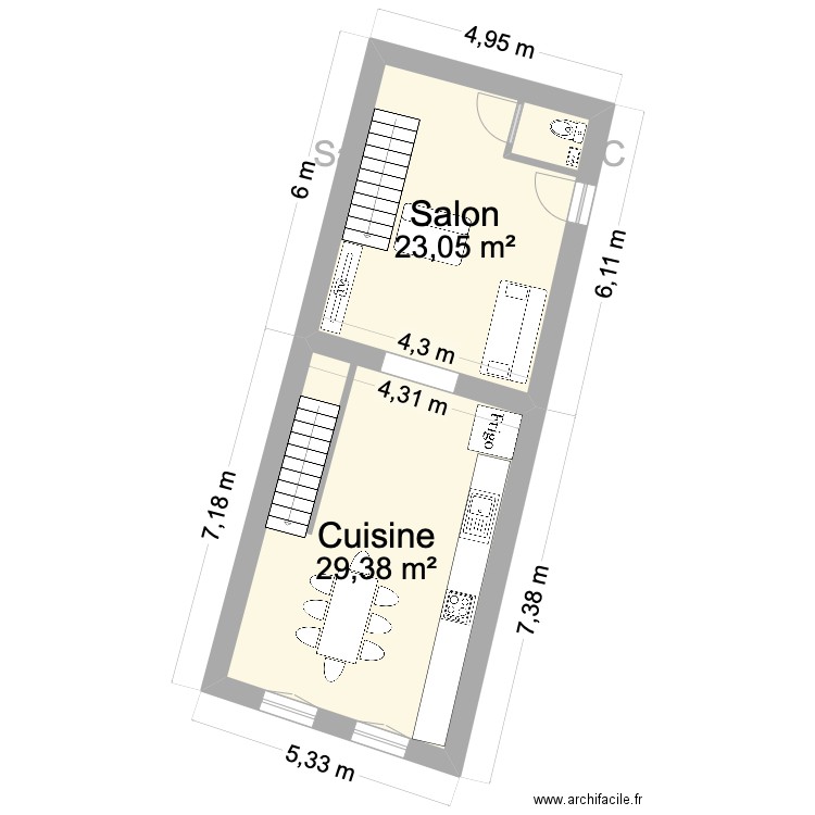 LE GRAAL VF. Plan de 10 pièces et 155 m2