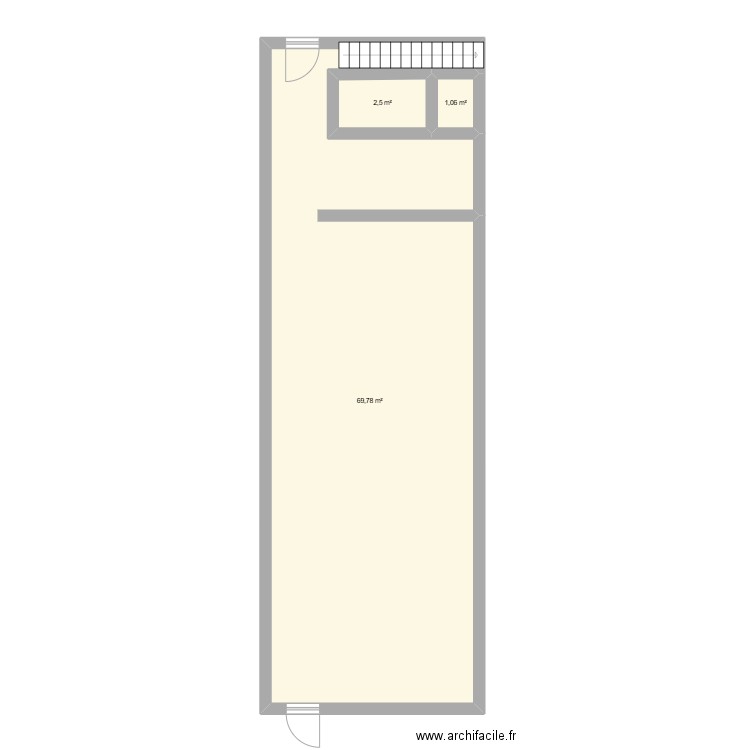 boutique Ilef. Plan de 3 pièces et 73 m2