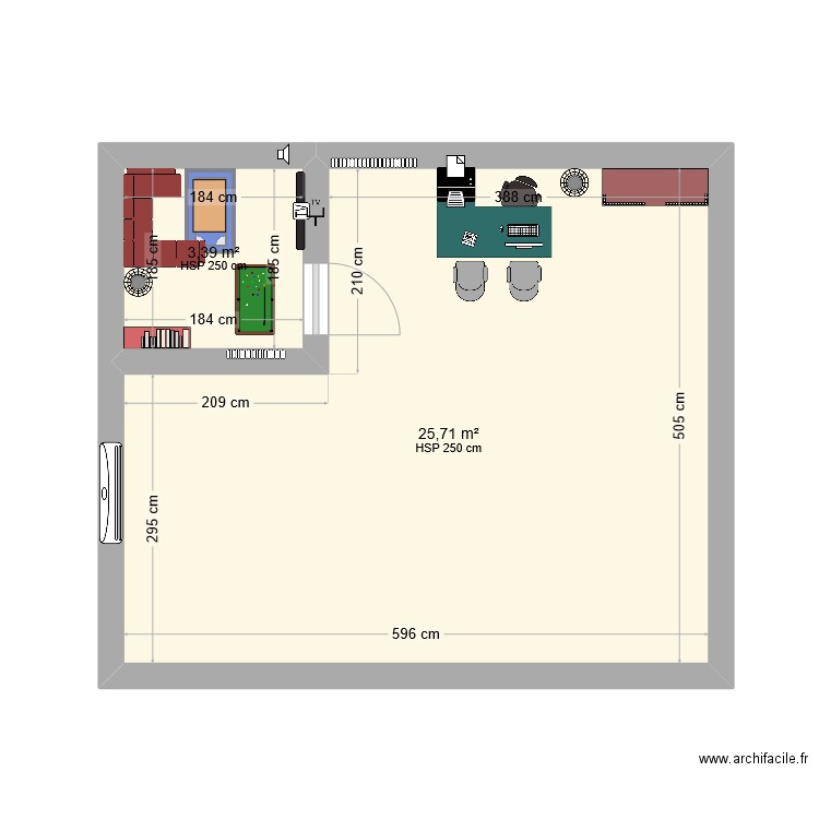 plan espace maison leroy merlin. Plan de 2 pièces et 29 m2