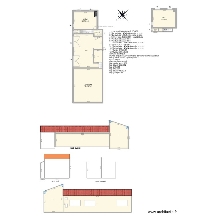 pegy james. Plan de 13 pièces et 444 m2