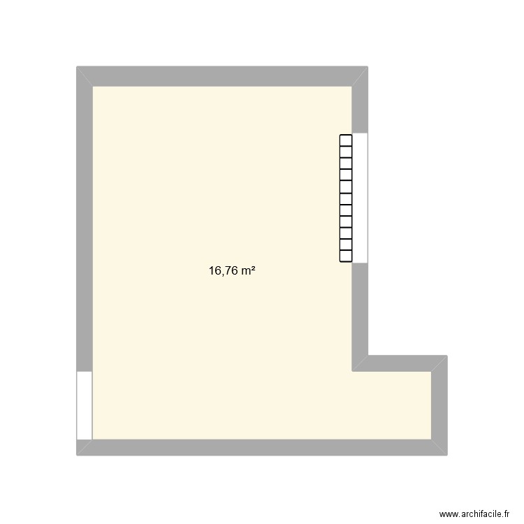 cuisine. Plan de 1 pièce et 17 m2