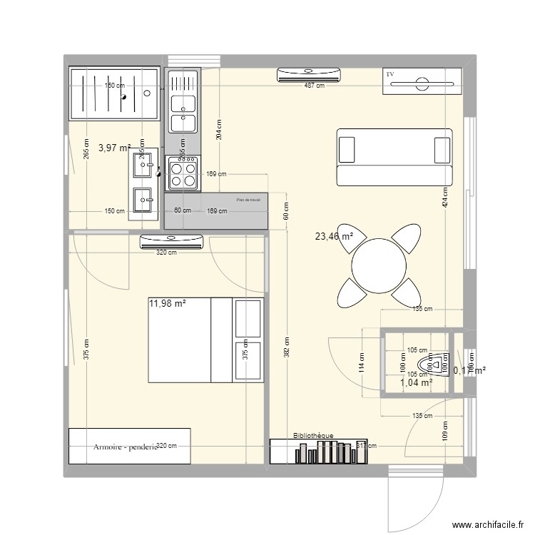 STUDIO_1. Plan de 5 pièces et 41 m2