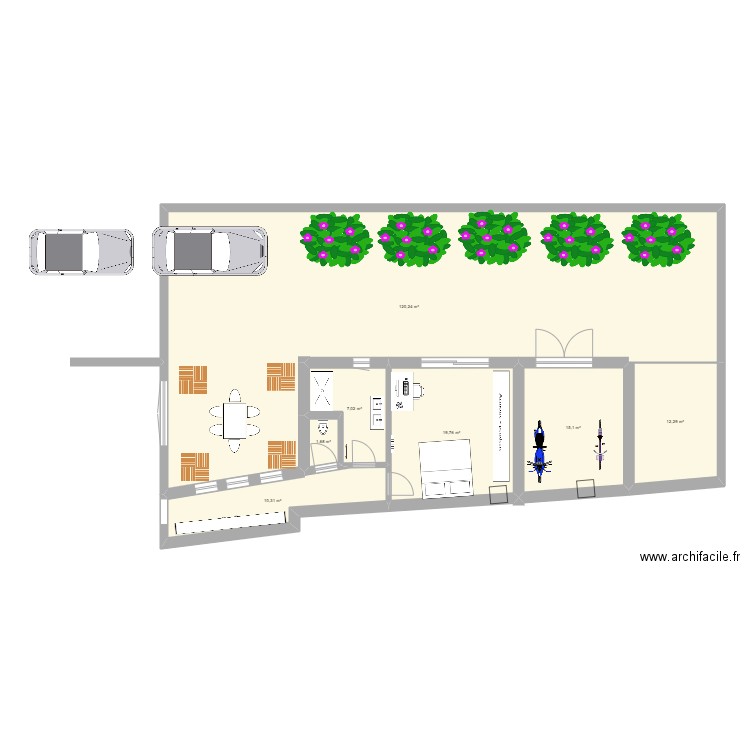 Jardin. Plan de 7 pièces et 186 m2