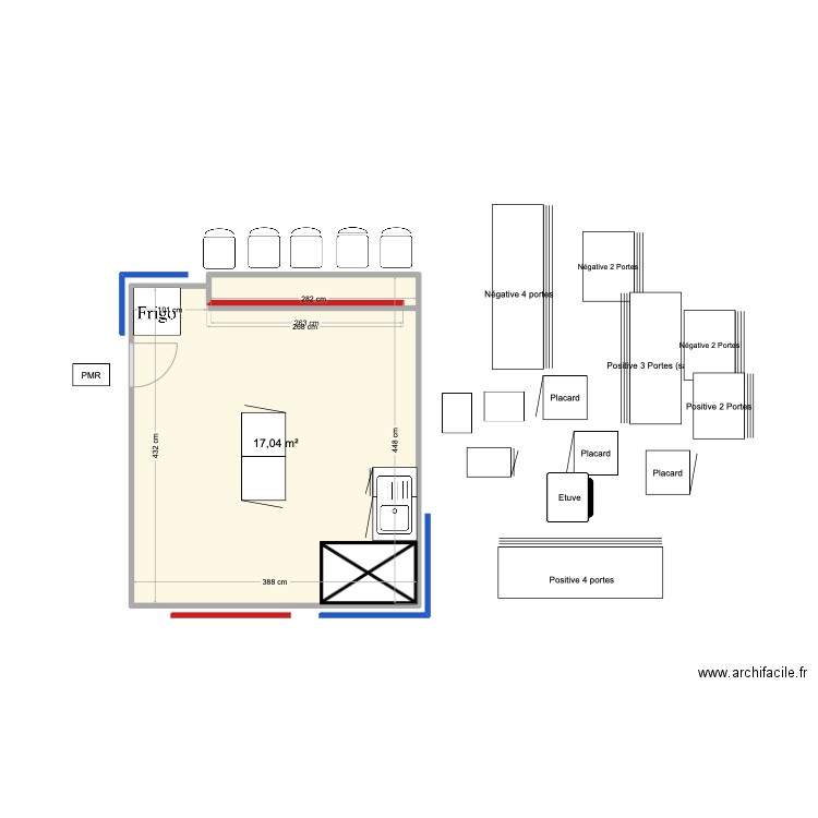 Kiosque La Lézarde. Plan de 1 pièce et 17 m2