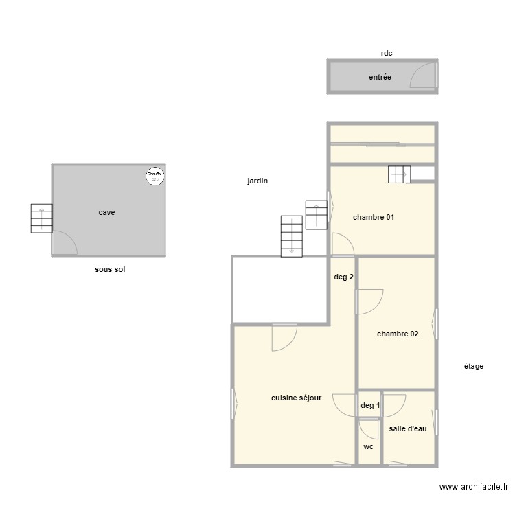 marot am. Plan de 12 pièces et 68 m2