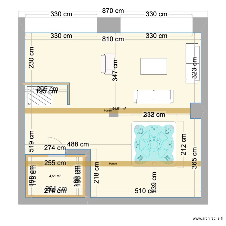 Espace Détente & Spa. Plan de 2 pièces et 59 m2