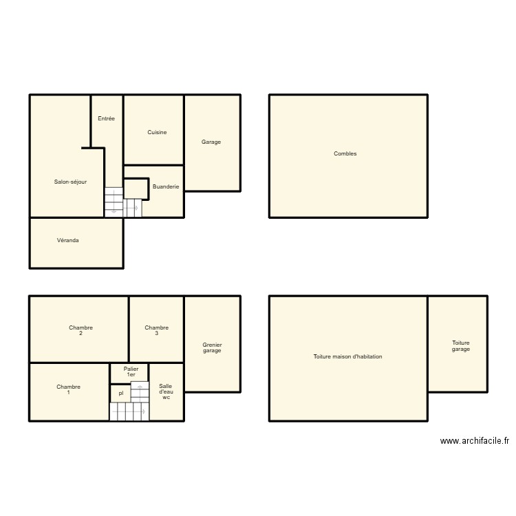 ERGUE GABERIC FERRON J CLAUDE. Plan de 17 pièces et 116 m2