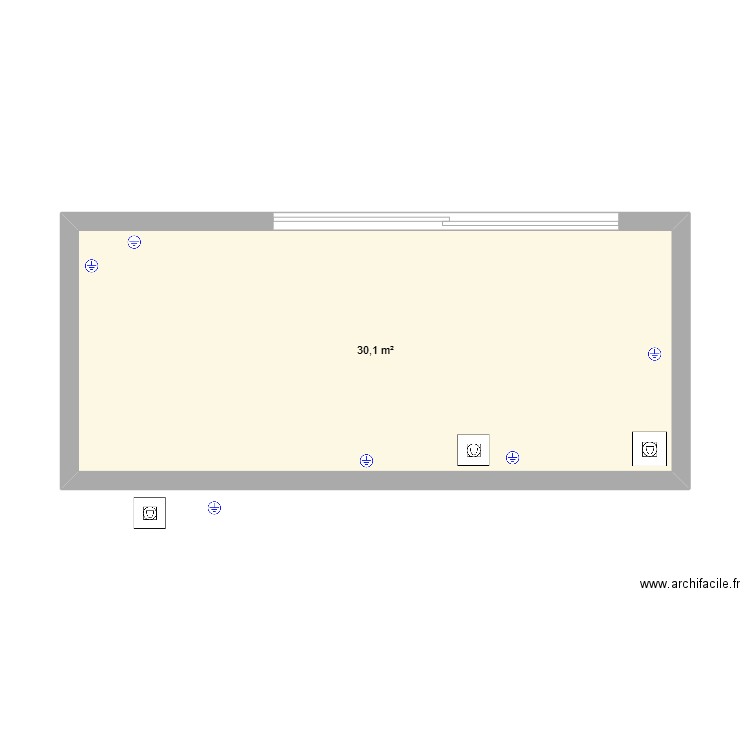 cabine terrasse. Plan de 1 pièce et 30 m2