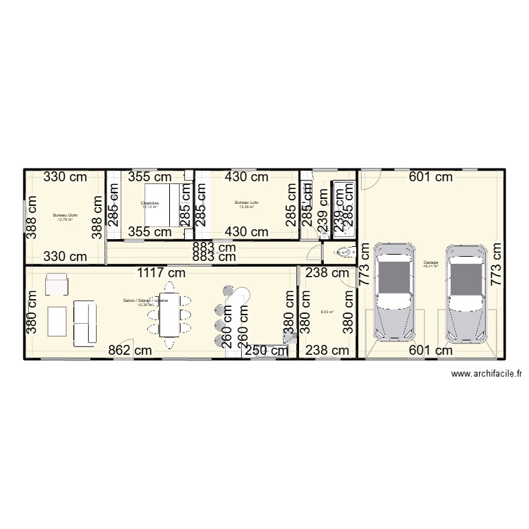 maison 1. Plan de 9 pièces et 149 m2