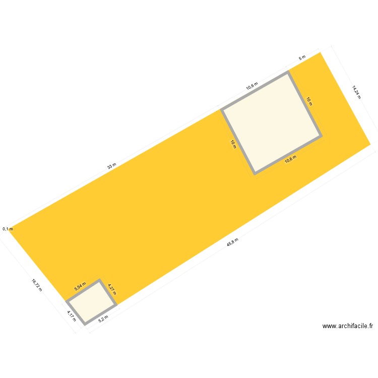 plan de masse. Plan de 2 pièces et 114 m2