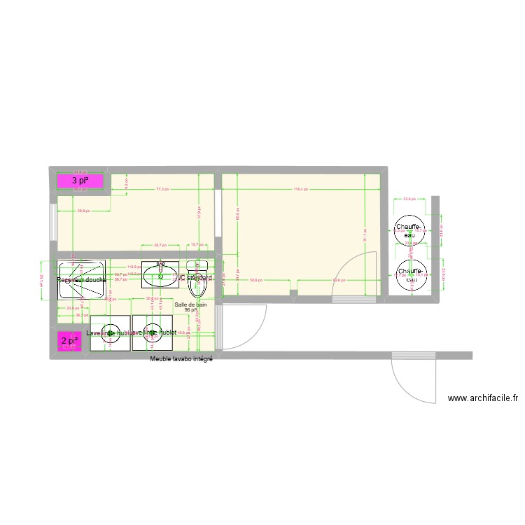 test jo 1. Plan de 4 pièces et 16 m2