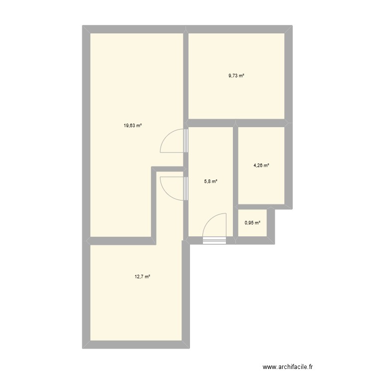 Bugeaud. Plan de 6 pièces et 53 m2